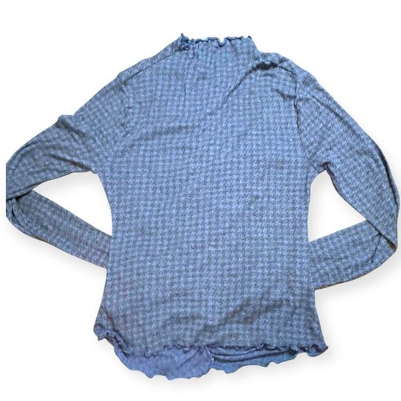 INTIMATELY FREE PEOPLE Women’s Blue Black Houndstooth Little Crush Long Sleeve M - Picture 4 of 7